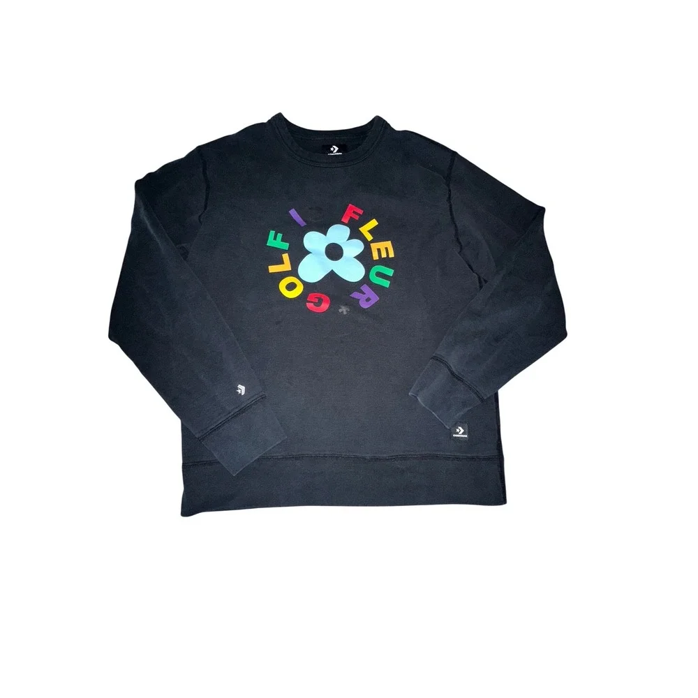 Converse‎ x Tyler GOLF LE FLEUR Black Crew Neck Sweatshirt Medium